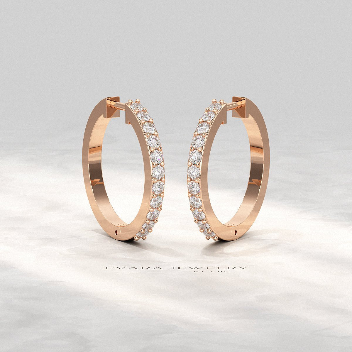 Diamond Half Hoop Earrings for Women - Evara Jewelry LLC