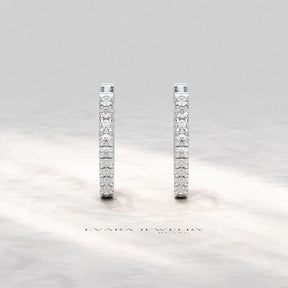 Diamond Heart Hoop Earrings – Lab Grown Diamond Huggies in 14K Gold, Birthday Gift for Her - Evara Jewelry LLC