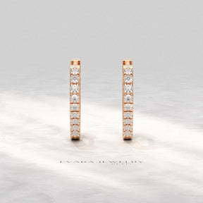 Diamond Heart Hoop Earrings – Lab Grown Diamond Huggies in 14K Gold, Birthday Gift for Her - Evara Jewelry LLC