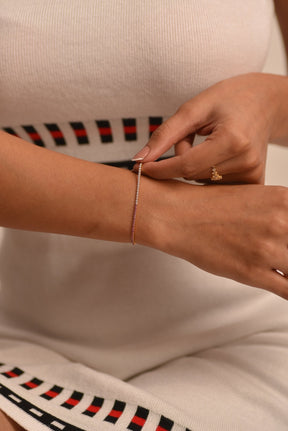 Diamond & Natural Pink Sapphire Custom 50 - 50 Tennis Bracelet - Evara Jewelry LLC