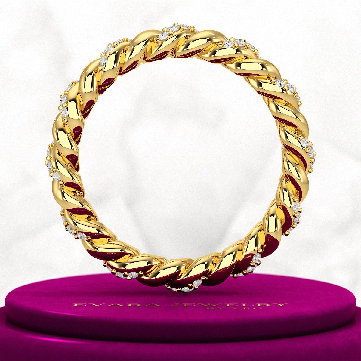 Diamond Stacking Band Ring with Brilliant Cut Round Lab Grown Diamonds - Evara Jewelry LLC