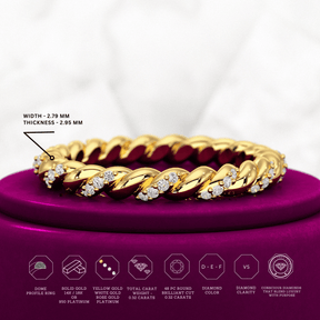 Diamond Stacking Band Ring with Brilliant Cut Round Lab Grown Diamonds - Evara Jewelry LLC