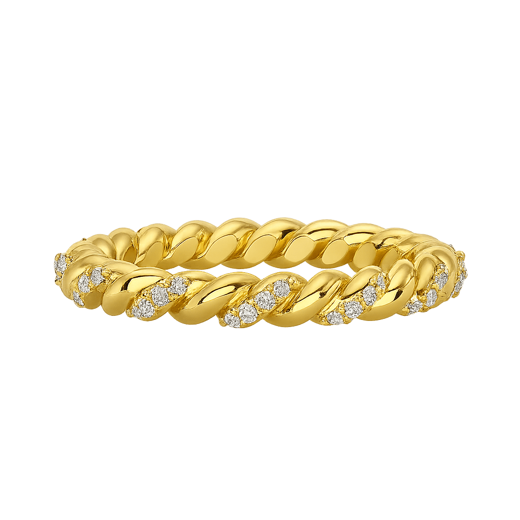 Diamond Stacking Band Ring with Brilliant Cut Round Lab Grown Diamonds - Evara Jewelry LLC