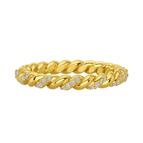 Diamond Stacking Band Ring with Brilliant Cut Round Lab Grown Diamonds - Evara Jewelry LLC