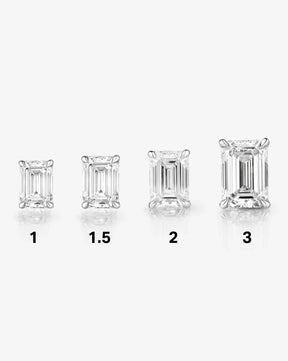 Emerald Cut Lab Grown Diamond Stud Earrings: 4 Prong Set, Push Back - Evara Jewelry LLC