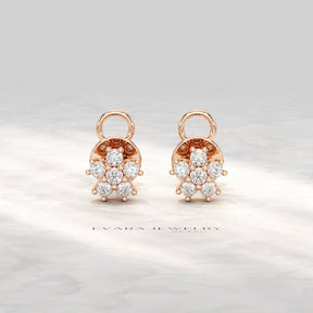 Flora Five Stone Diamond Studs - Evara Jewelry LLC