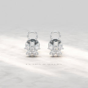Flora Five Stone Diamond Studs - Evara Jewelry LLC