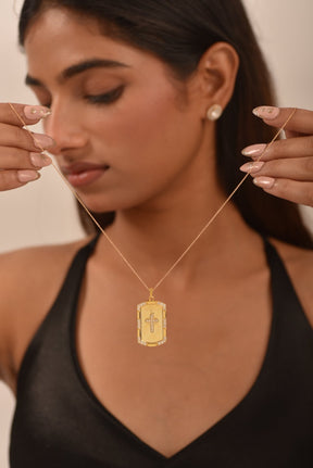 Gold Diamond Cross Pendant Necklace - Evara Jewelry LLC