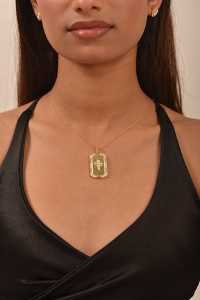 Gold Diamond Cross Pendant Necklace - Evara Jewelry LLC