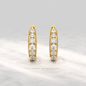 Graduating Lab Grown Diamond Diamond Hoop Earrings - Evara Jewelry LLC