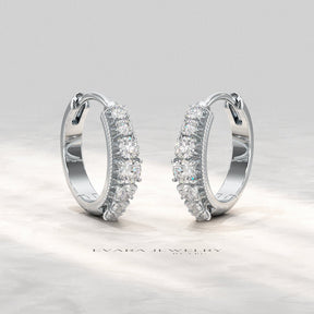 Graduating Lab Grown Diamond Diamond Hoop Earrings - Evara Jewelry LLC