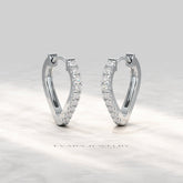 Heart Shape Prong Set Diamond Hoop Earrings - Evara Jewelry LLC