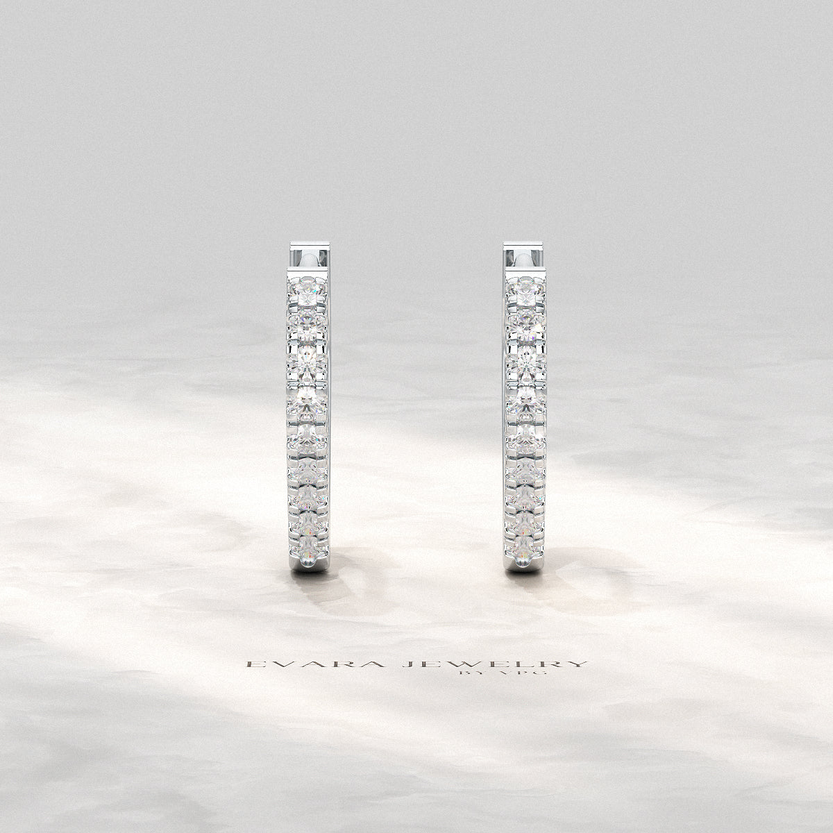 Heart Shape Prong Set Diamond Hoop Earrings - Evara Jewelry LLC