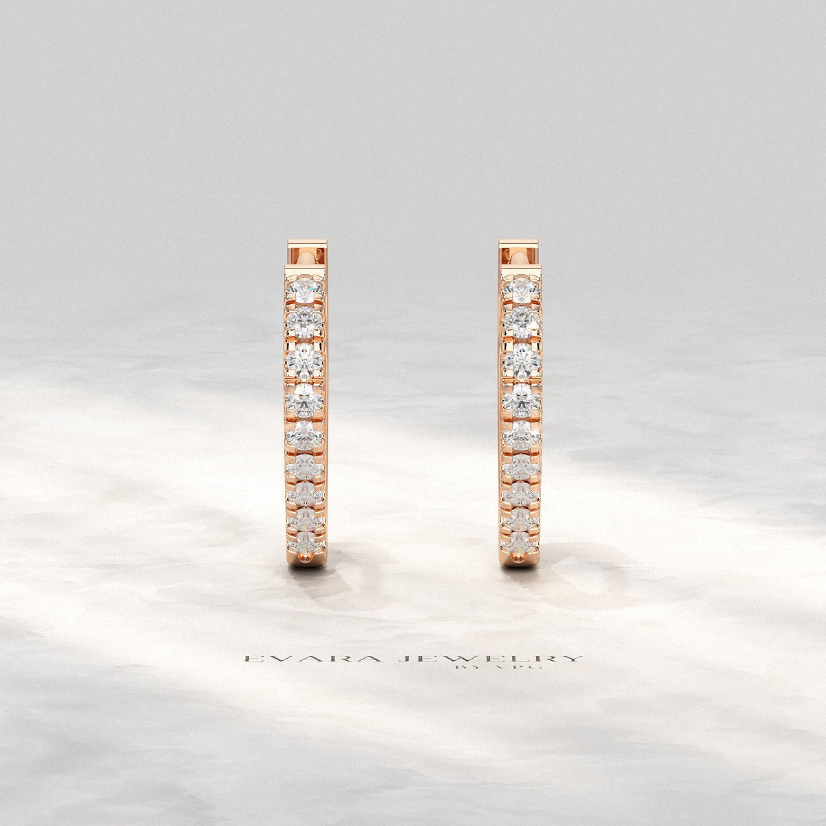 Heart Shape Prong Set Diamond Hoop Earrings - Evara Jewelry LLC