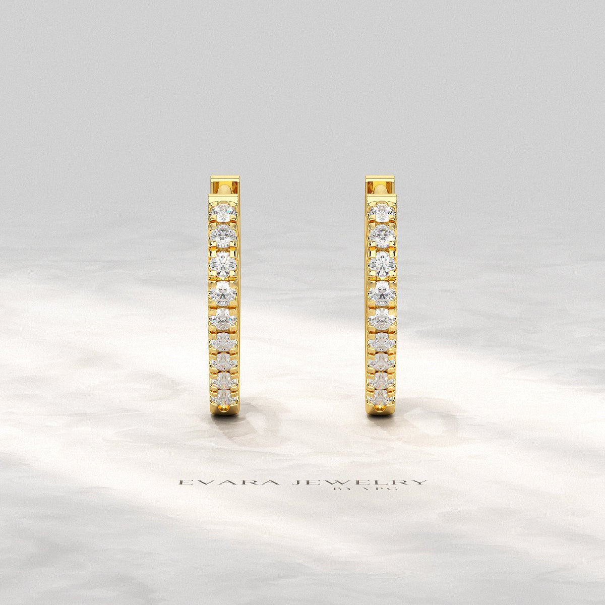 Heart Shape Prong Set Diamond Hoop Earrings - Evara Jewelry LLC