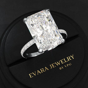 HUGE 10 Carat Radiant Cut Diamond Engagement Ring - Evara Jewelry LLC