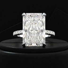 HUGE 10 Carat Radiant Cut Diamond Engagement Ring - Evara Jewelry LLC