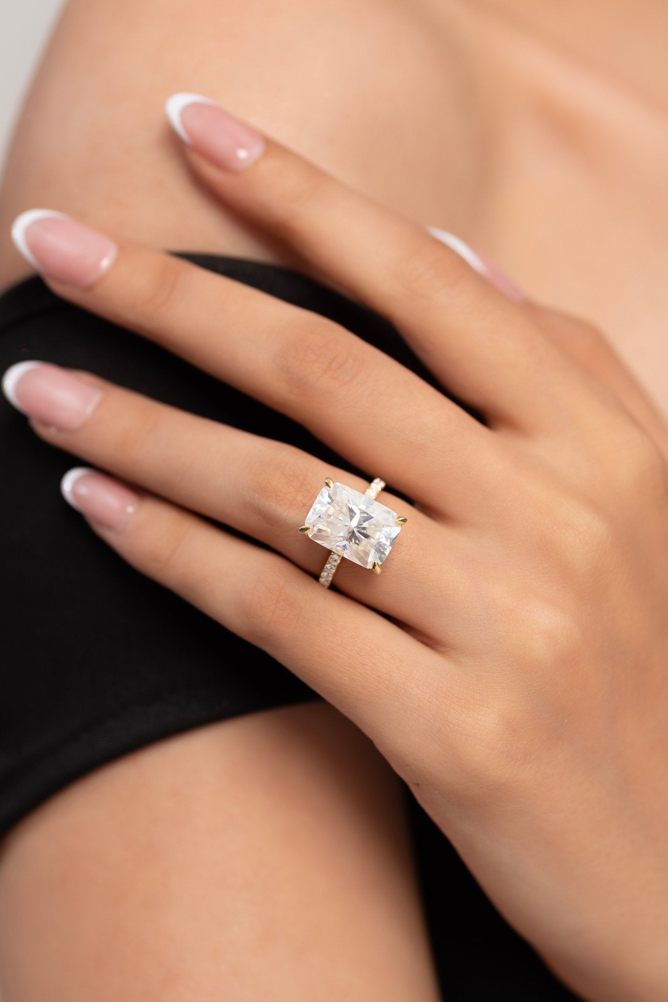 HUGE 10 Carat Radiant Cut Diamond Engagement Ring - Evara Jewelry LLC