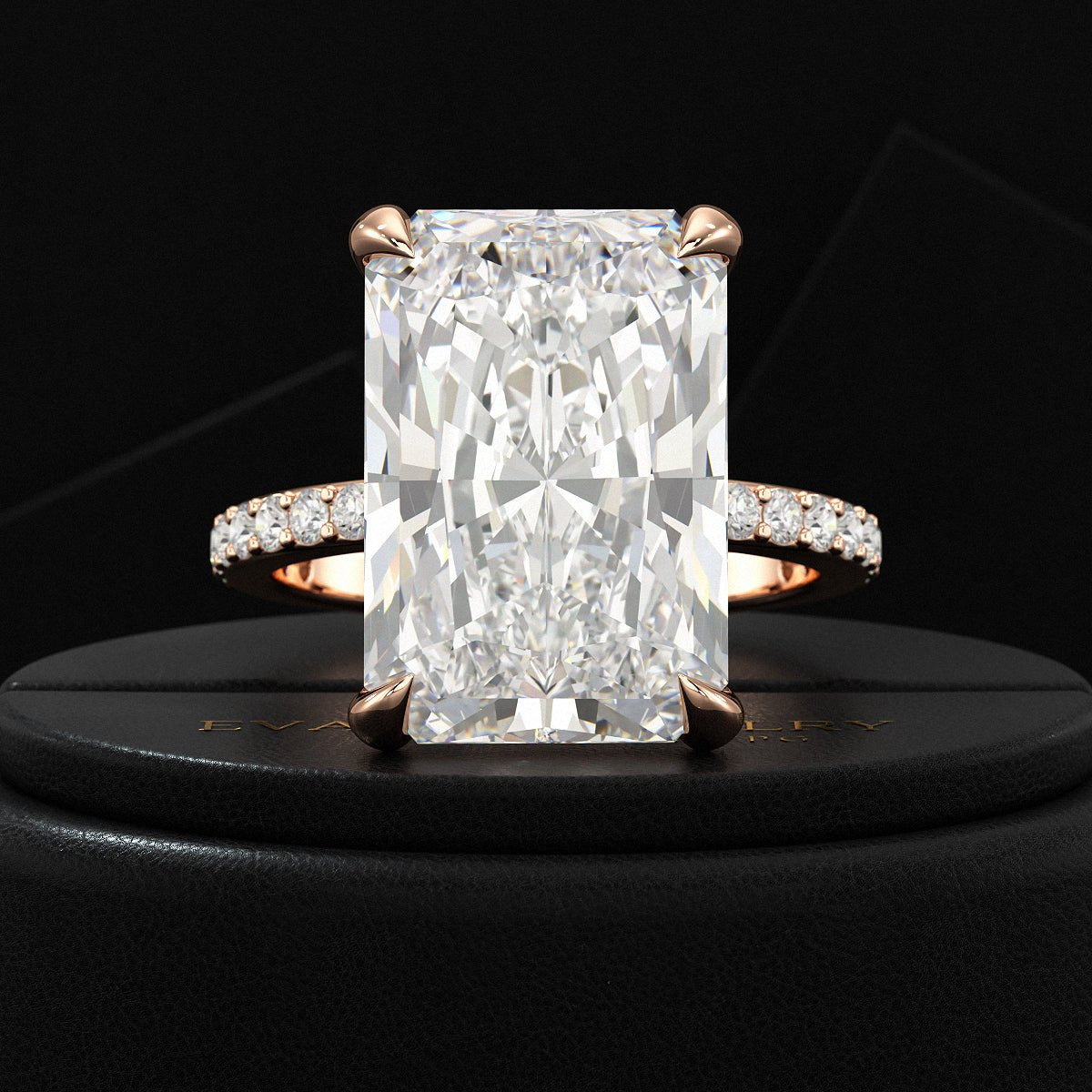 HUGE 10 Carat Radiant Cut Diamond Engagement Ring - Evara Jewelry LLC