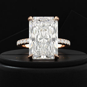 HUGE 10 Carat Radiant Cut Diamond Engagement Ring - Evara Jewelry LLC