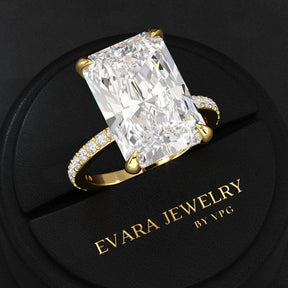 HUGE 10 Carat Radiant Cut Diamond Engagement Ring - Evara Jewelry LLC