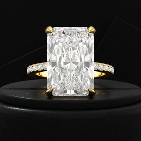 HUGE 10 Carat Radiant Cut Diamond Engagement Ring - Evara Jewelry LLC