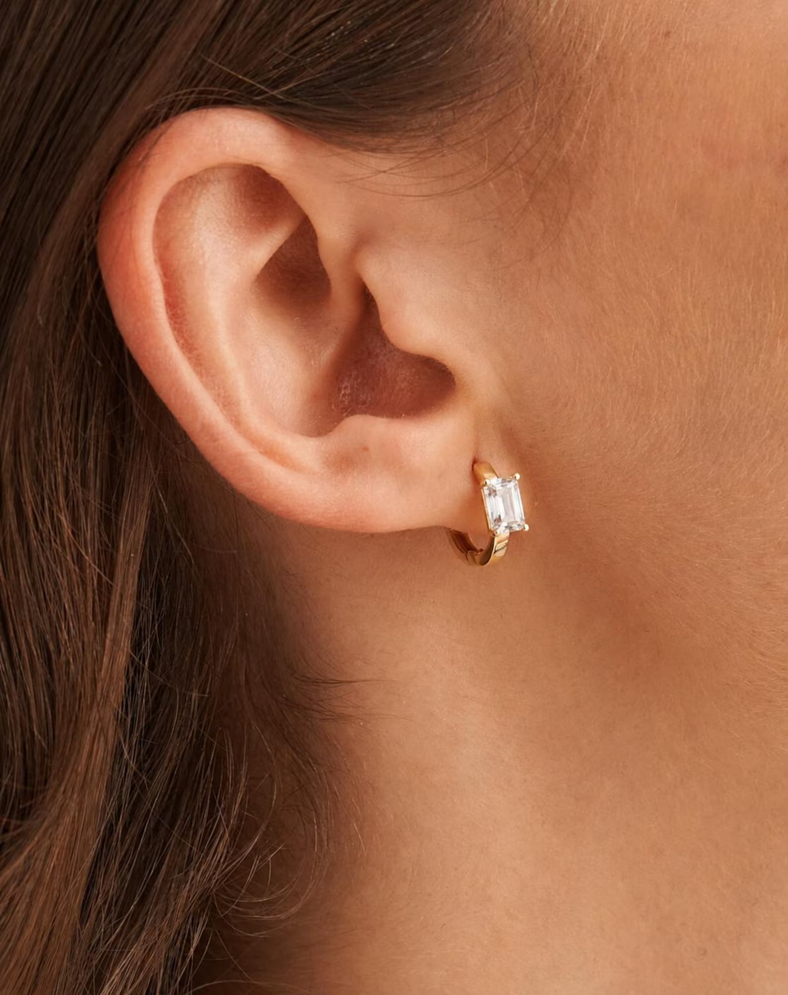 1.10 Carat Lab Grown Diamond Hoop Earrings: Emerald Cut, Wedding Gift