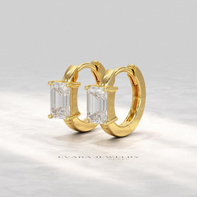1.10 Carat Lab Grown Diamond Hoop Earrings: Emerald Cut, Wedding Gift