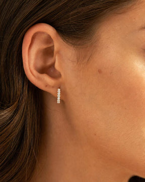 Classic Lab Grown Diamond Pave Everyday Hoop Earrings: Dainty Hoops, Minimal Wedding Gift