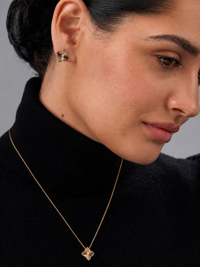 Leaf Clover Classic Stud Earrings: Lab Grown Diamond Luxury Earring, Newlywed Gift