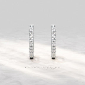 Diamond Heart Hoop Earrings – Lab Grown Diamond Huggies in 14K Gold, Birthday Gift for Her