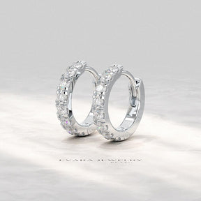 Classic Lab Grown Diamond Pave Everyday Hoop Earrings: Dainty Hoops, Minimal Wedding Gift