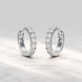 Classic Lab Grown Diamond Pave Everyday Hoop Earrings: Dainty Hoops, Minimal Wedding Gift
