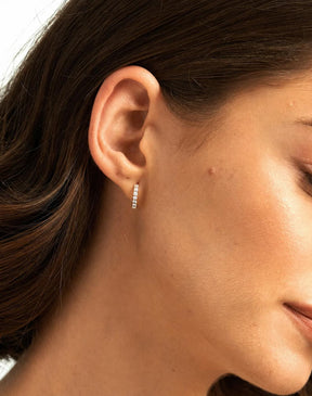 Classic Lab Grown Diamond Pave Everyday Hoop Earrings: Dainty Hoops, Minimal Wedding Gift