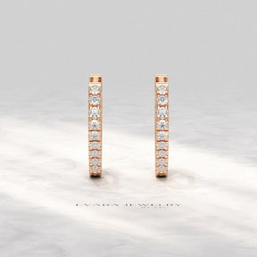 Diamond Heart Hoop Earrings – Lab Grown Diamond Huggies in 14K Gold, Birthday Gift for Her