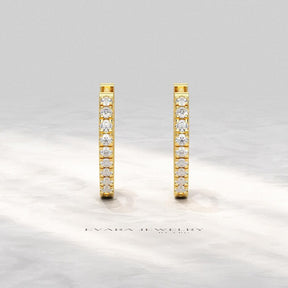 Diamond Heart Hoop Earrings – Lab Grown Diamond Huggies in 14K Gold, Birthday Gift for Her