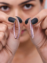 Natural Pink Sapphire Thin Inside Out Hoop Earrings: Luxury Big Hoops