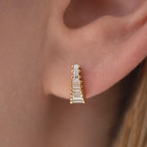 Baguette Cut Lab Grown Diamond Stud Earrings: Art Deco Earrings