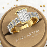 Luxury Diamond 4.52 Carat Emerald Cut Wedding Band - Evara Jewelry LLC