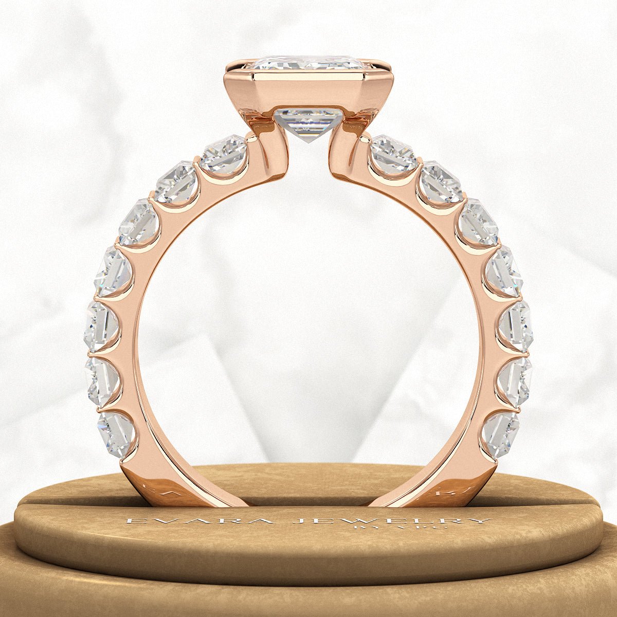 Luxury Diamond 4.52 Carat Emerald Cut Wedding Band - Evara Jewelry LLC