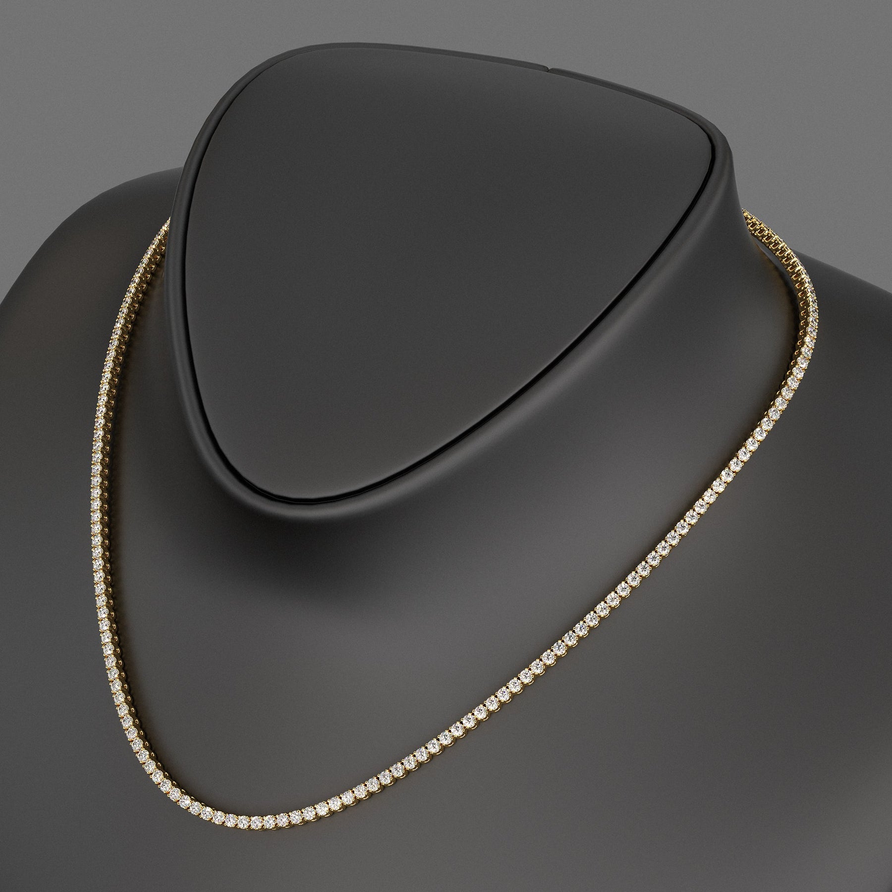 Luxury Diamond Tennis Necklace - 14K/18K White Gold Lab Grown Diamond Choker - Evara Jewelry LLC