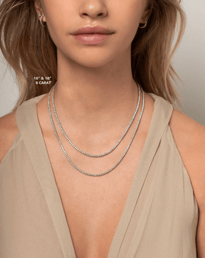 Luxury Diamond Tennis Necklace - 14K/18K White Gold Lab Grown Diamond Choker - Evara Jewelry LLC