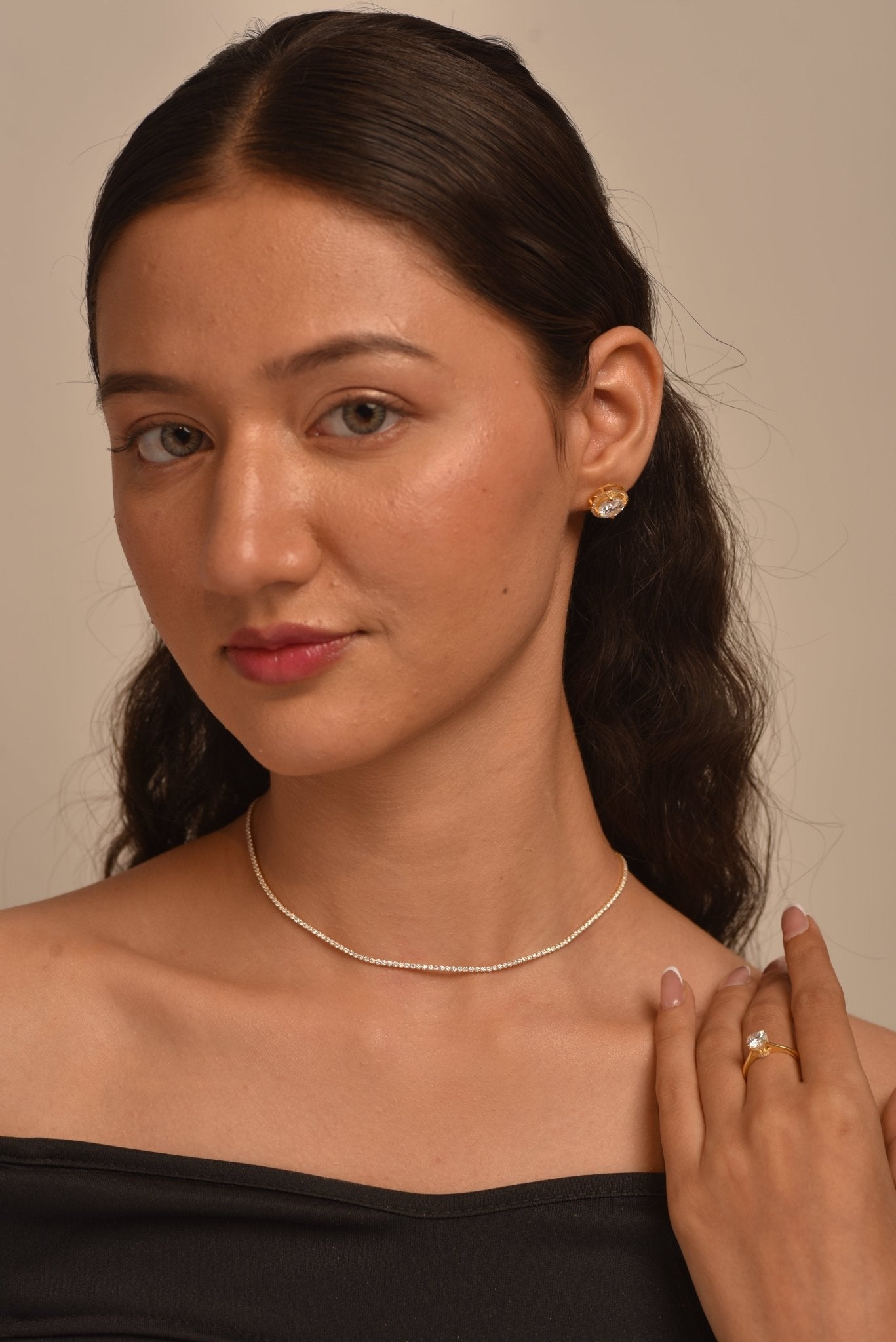 Luxury Diamond Tennis Necklace - 14K/18K White Gold Lab Grown Diamond Choker - Evara Jewelry LLC