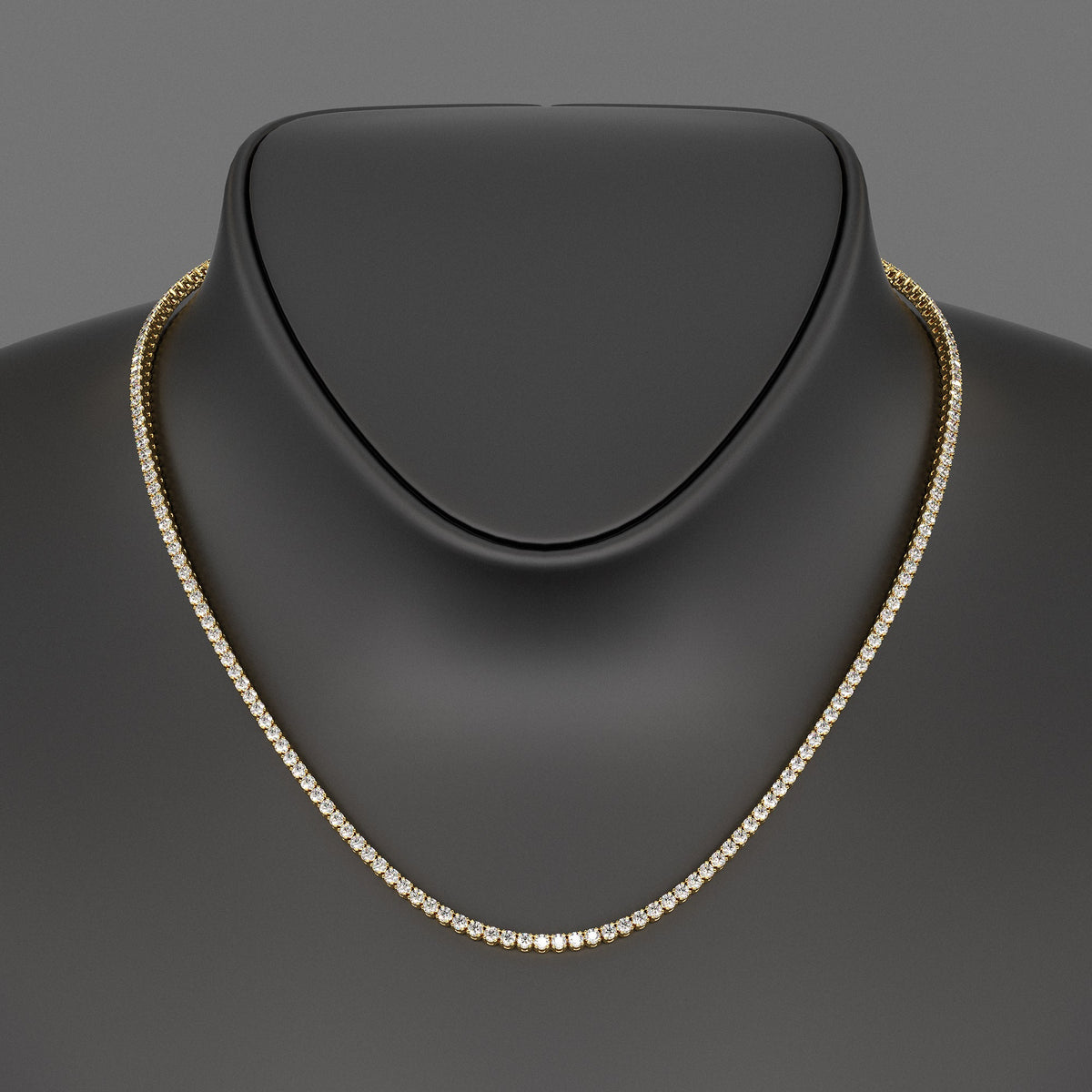 Luxury Diamond Tennis Necklace - 14K/18K White Gold Lab Grown Diamond Choker - Evara Jewelry LLC