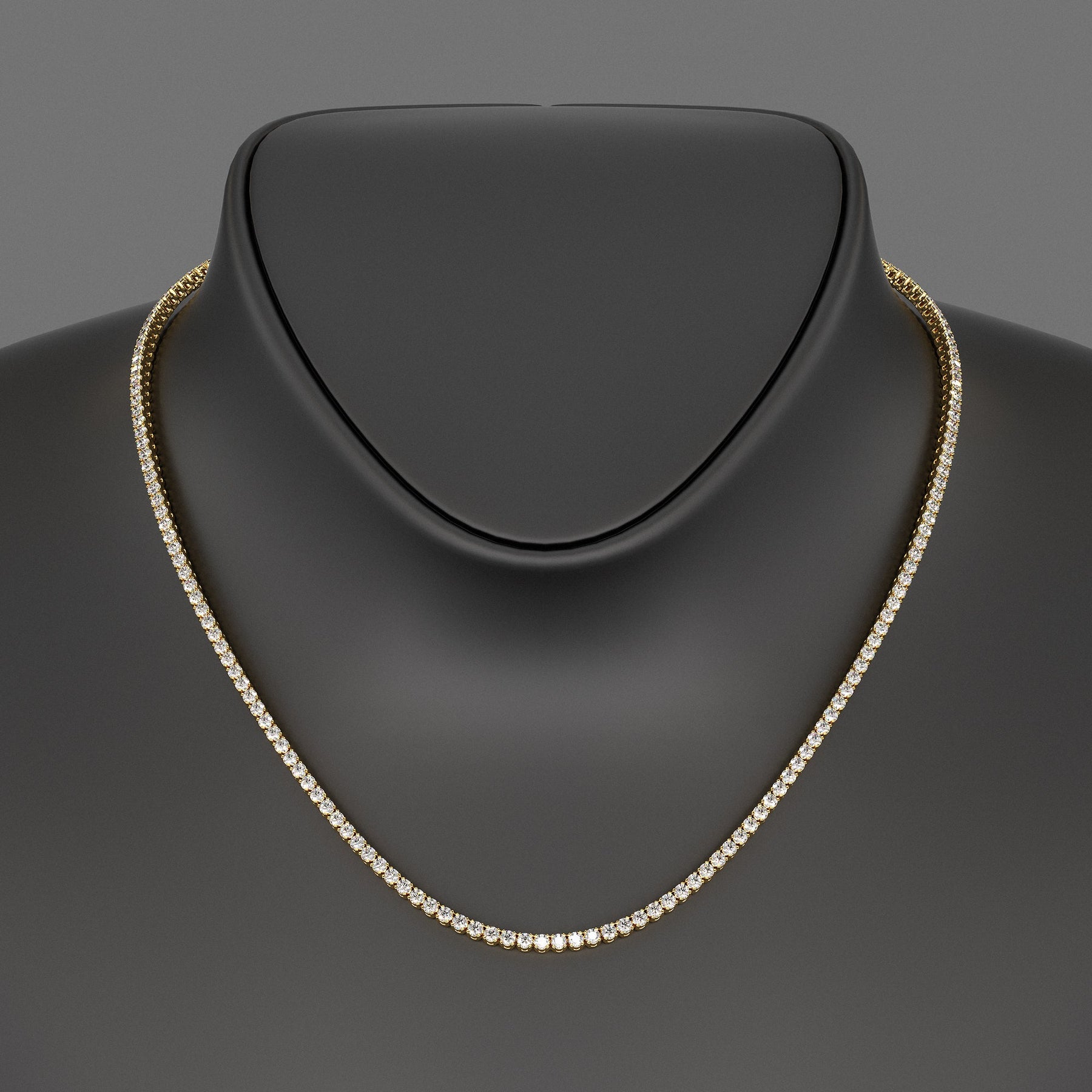 Luxury Diamond Tennis Necklace - 14K/18K White Gold Lab Grown Diamond Choker - Evara Jewelry LLC