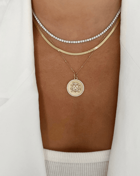 Luxury Diamond Tennis Necklace - 14K/18K White Gold Lab Grown Diamond Choker - Evara Jewelry LLC