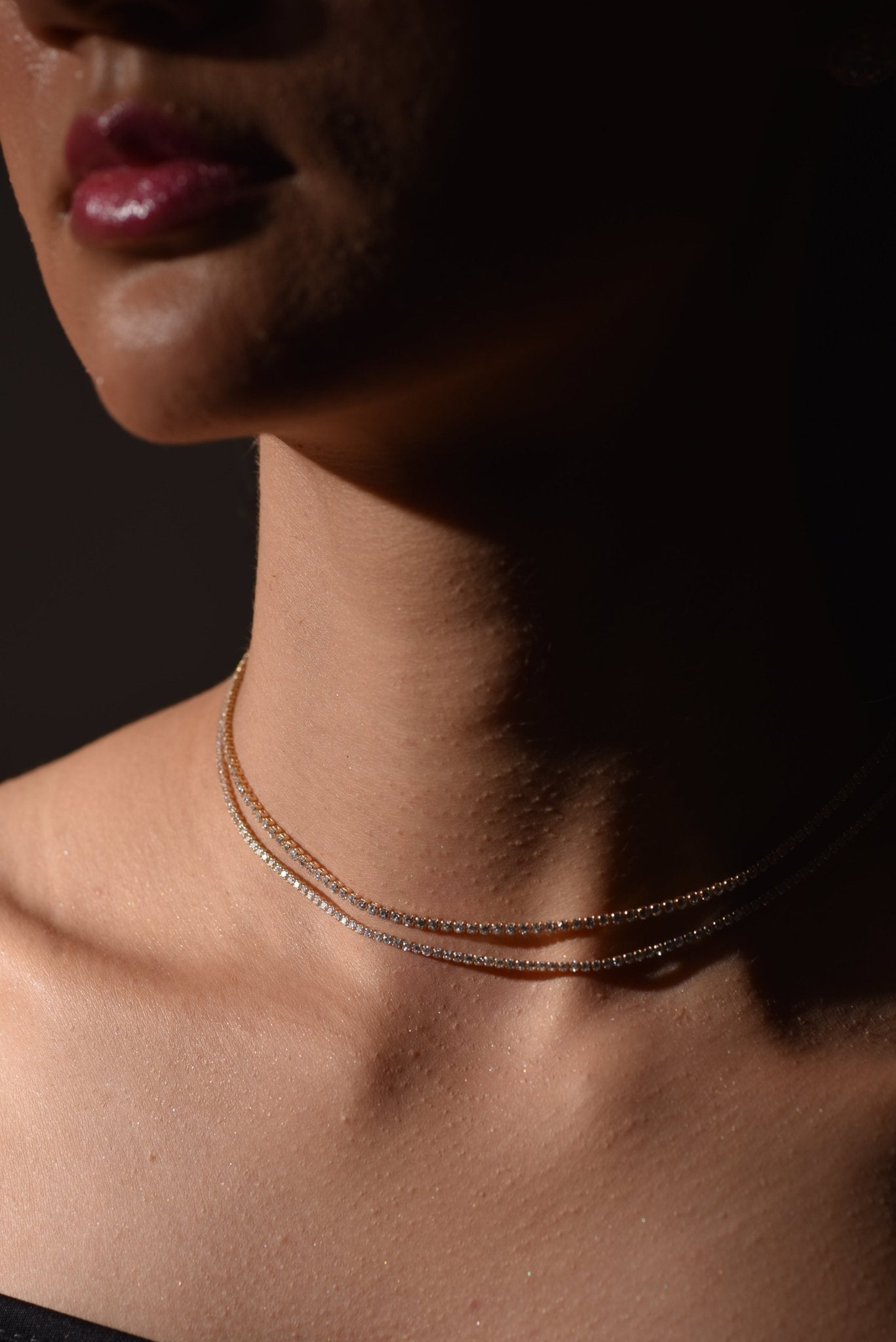 Luxury Diamond Tennis Necklace - 14K/18K White Gold Lab Grown Diamond Choker - Evara Jewelry LLC