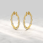 Marquise & Round Cut Morse Code Hoop Earrings - Evara Jewelry LLC