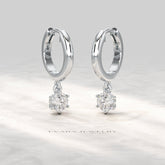 Minimal Diamond Drop Huggies Hoop Earrings - Evara Jewelry LLC