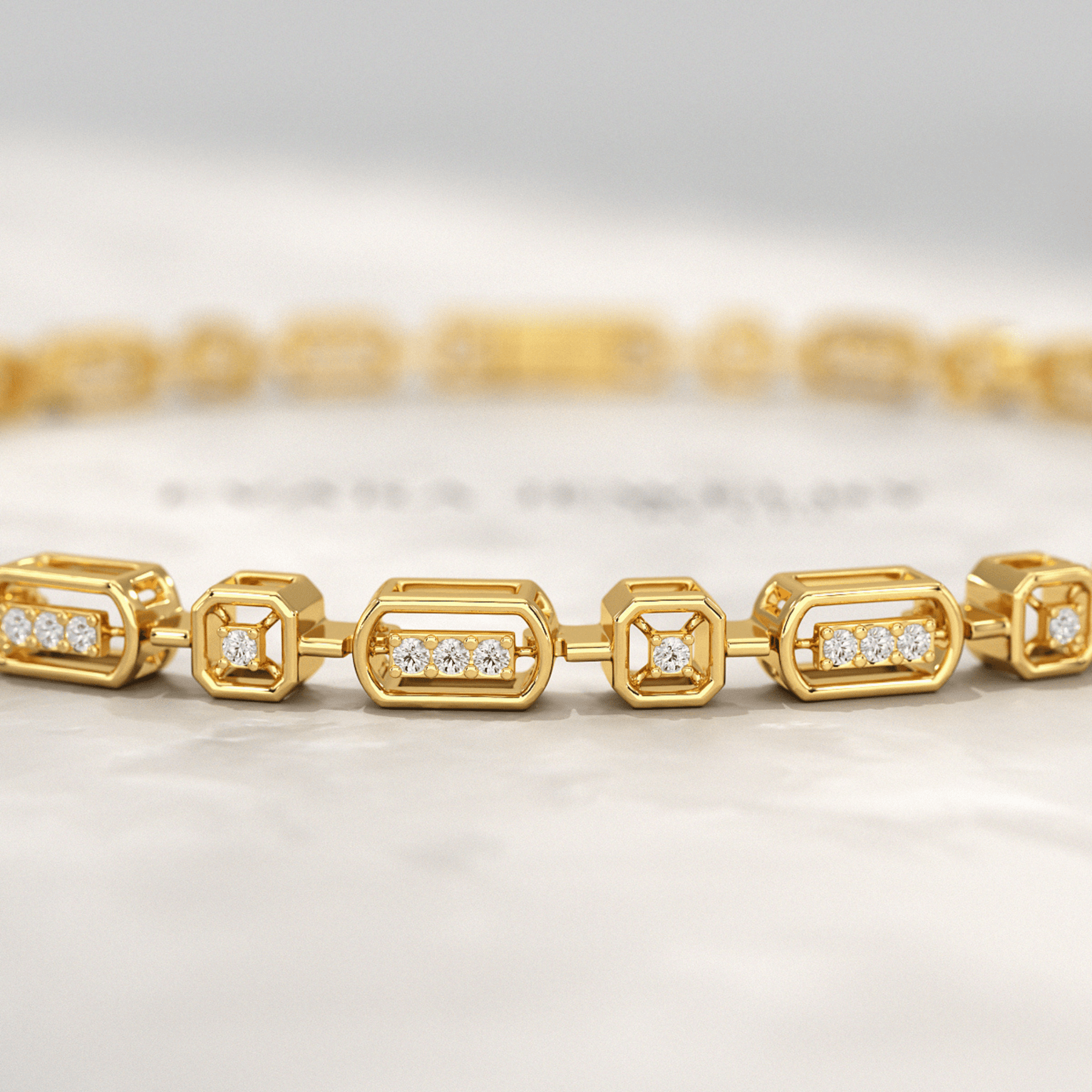 Modern Diamond Tennis Bracelet with Lab Grown Diamond - Evara Jewelry LLC